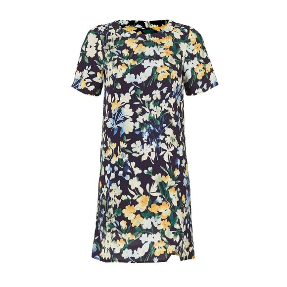 Slate & Willow Womens Blue Floral Throw Shift Dress S Short Feminine Fairycore - Picture 15 of 16